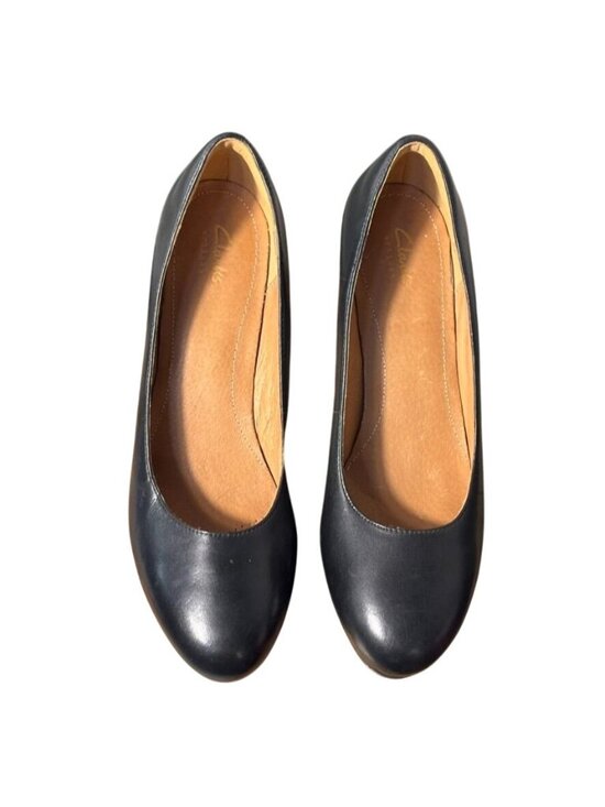 Clarks Shoes - Clarks Womens Black Leather Heels Size 7.5